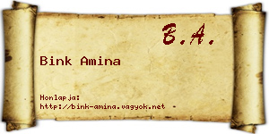 Bink Amina névjegykártya